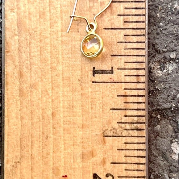 Sundance $78 NEW 3/4" CITRINE 12kt Gold GF NOVEMBER Birthstone Gemstone Earrings - Picture 6 of 6